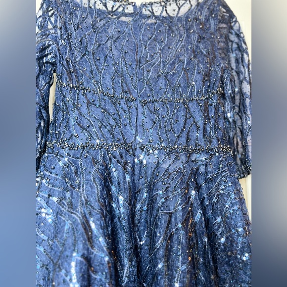 Mac Duggal Embellished 3/4 Sleeve A Line Dress - Picture 14 of 16